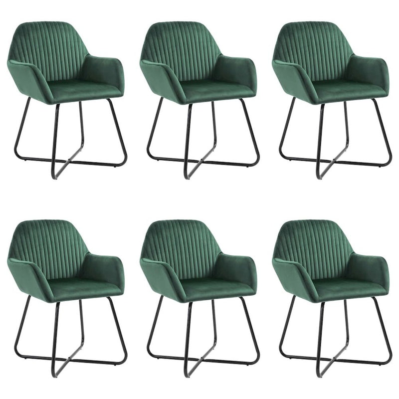 vidaXL Dining Chairs 6 pcs Green Velvet, 277008