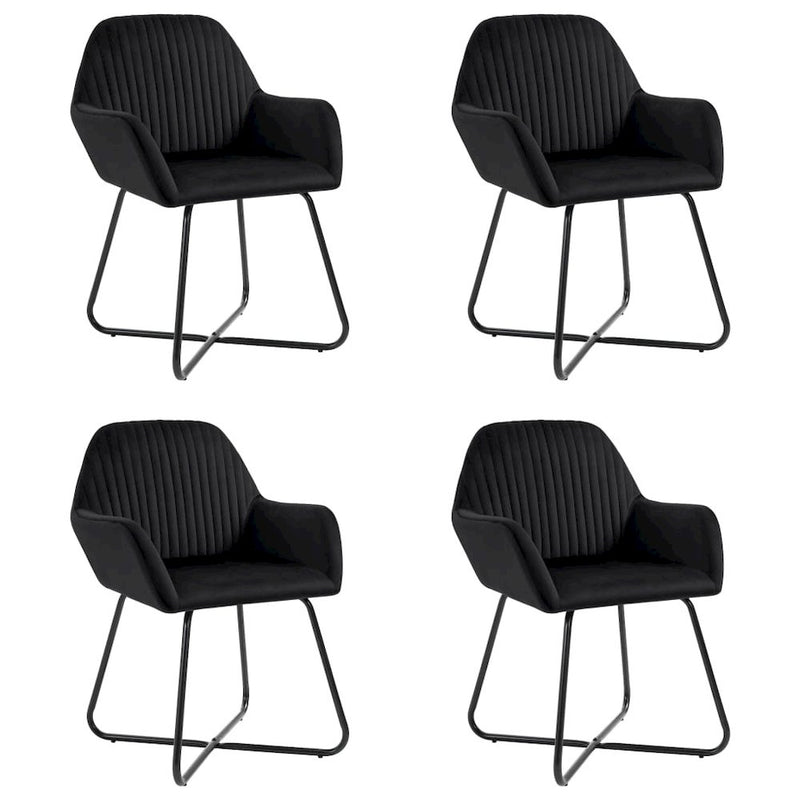 vidaXL Dining Chairs 4 pcs Black Velvet, 277011