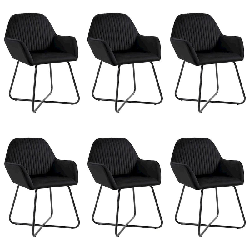 vidaXL Dining Chairs 6 pcs Black Velvet, 277012