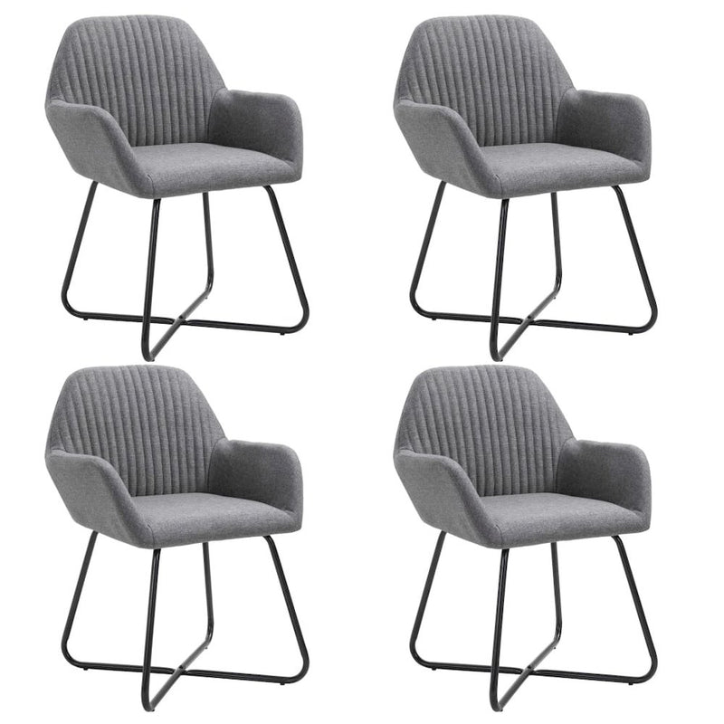 Dining Chairs 4 pcs Dark Gray Fabric