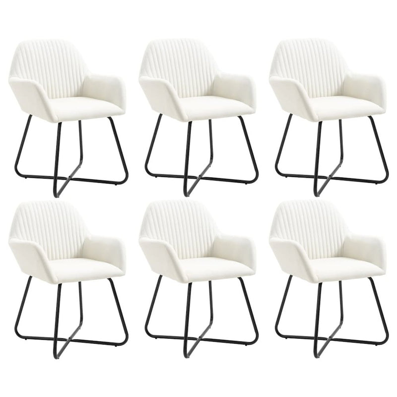 vidaXL Dining Chairs 6 pcs Cream Fabric, 277099