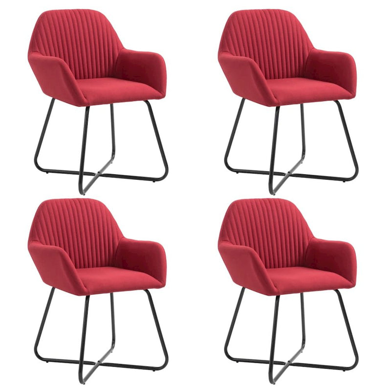 vidaXL Dining Chairs 4 pcs Wine Red Fabric, 277110