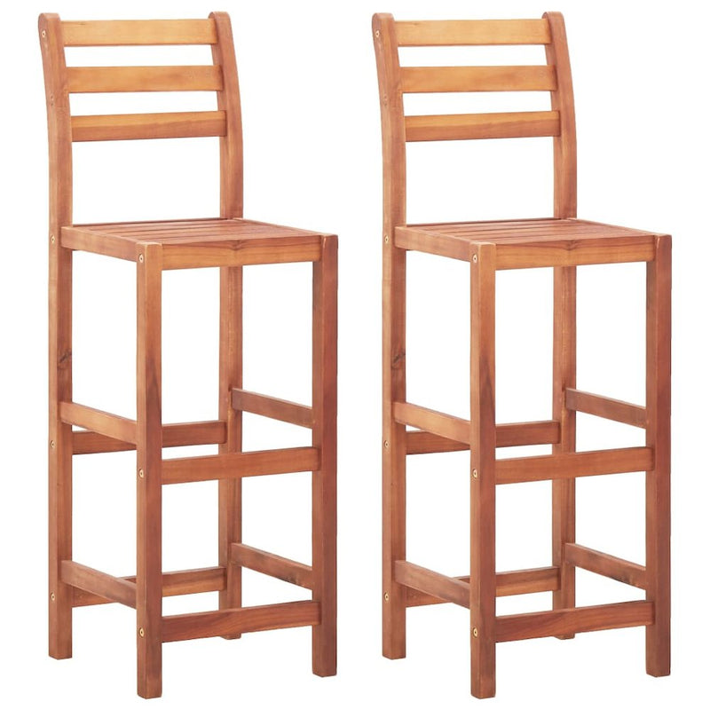 vidaXL Bar Stools 2 pcs Solid Acacia Wood, 46314