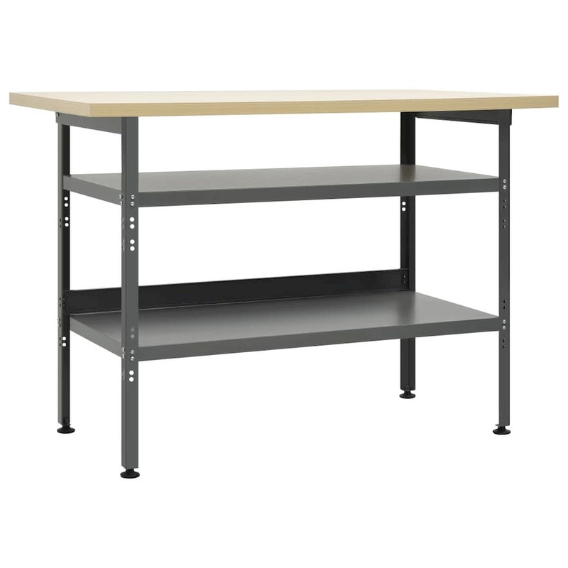 vidaXL Workbench Gray 47.2"x23.6"x33.5" Steel, 145344