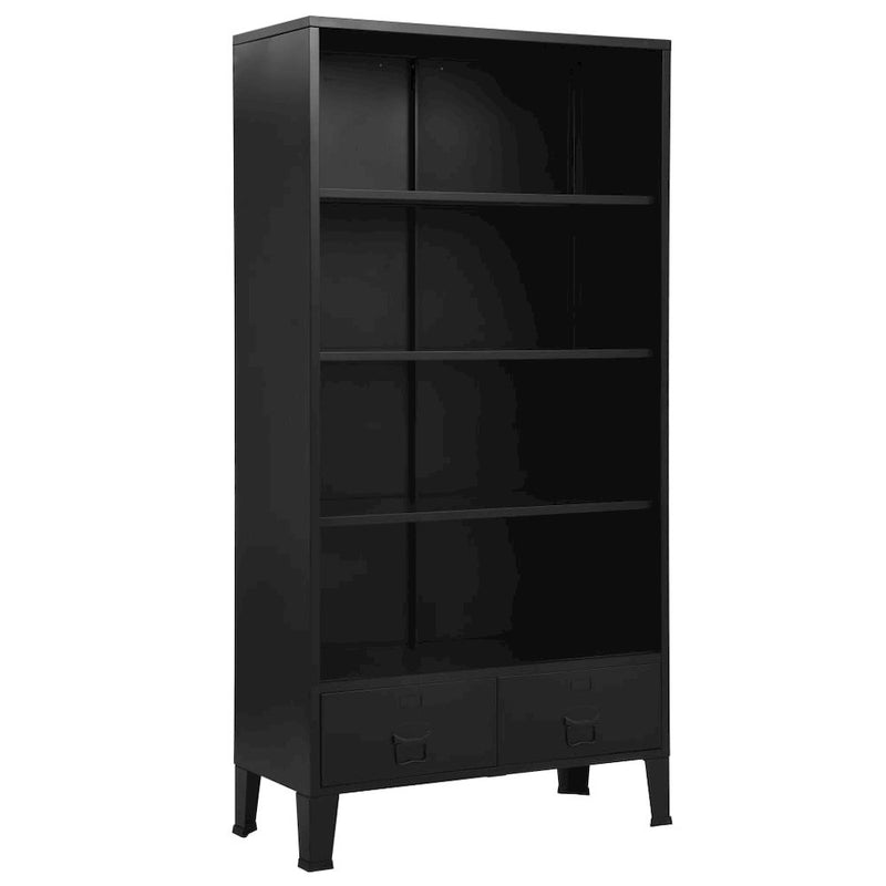 vidaXL Bookshelf Industrial Black 35.4"x15.7"x70.9" Steel, 145360