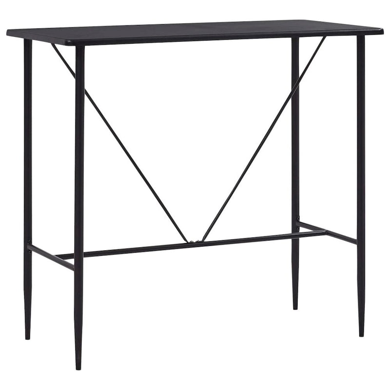 Bar Table Black 47.2"x23.6"x43.3" MDF