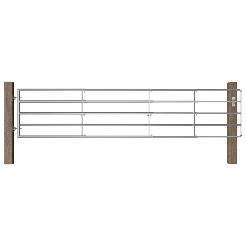 vidaXL 5 Bar Field Gate Steel (59.1"-157.5")x35.4" Silver