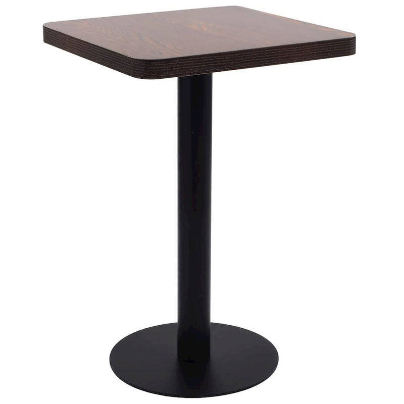 Bistro Table Dark Brown 19.7"x19.7" MDF