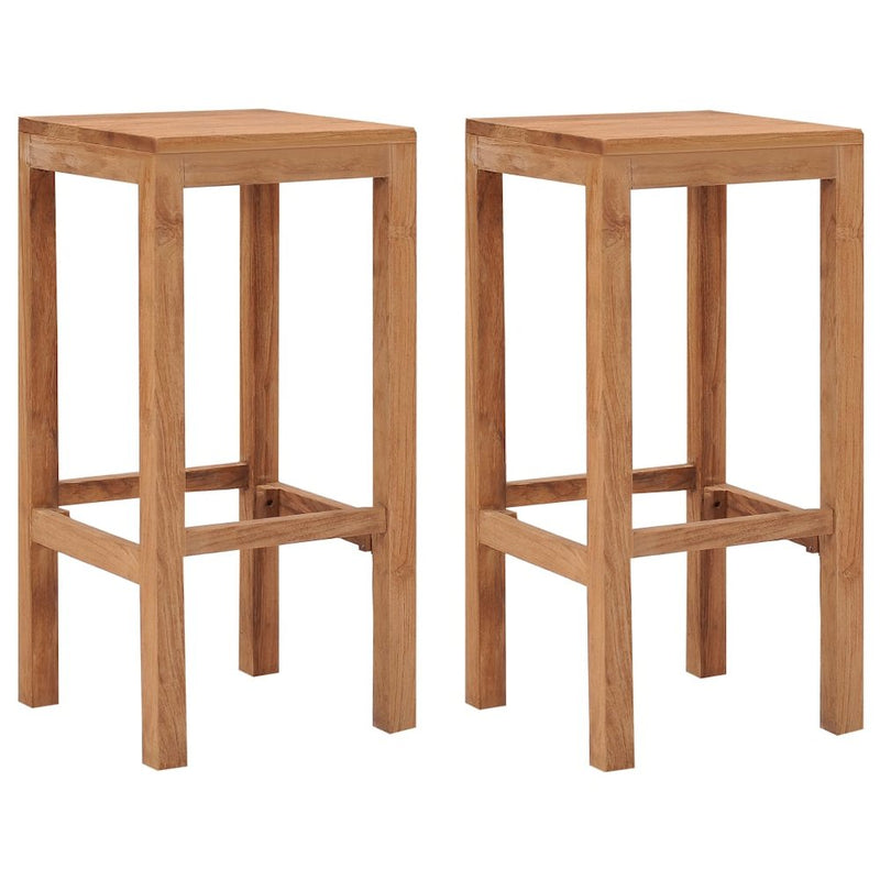 Bar Stools 2 pcs Solid Wood Teak