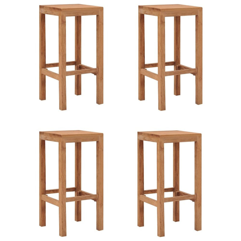 Bar Stools 4 pcs Solid Wood Teak