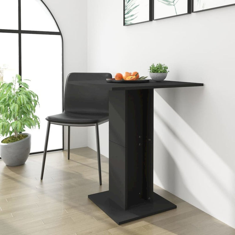 vidaXL Bistro Table Black 23.6"x23.6"x29.5" Chipboard, 802103