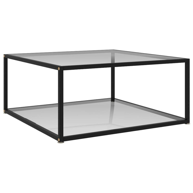 vidaXL Tea Table Transparent 31.5"x31.5"x13.8" Tempered Glass 2892