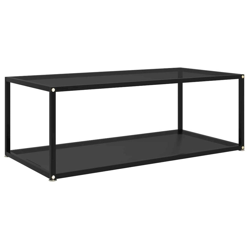 vidaXL Tea Table Black 39.4"x19.7"x13.8" Tempered Glass 2898