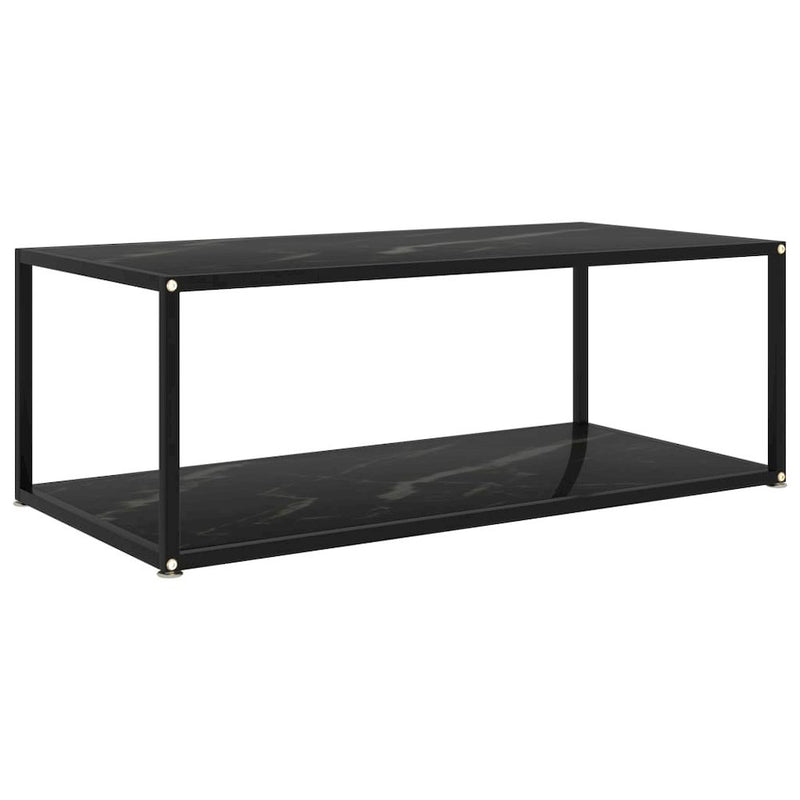 vidaXL Tea Table Black 39.4"x19.7"x13.8" Tempered Glass 2900