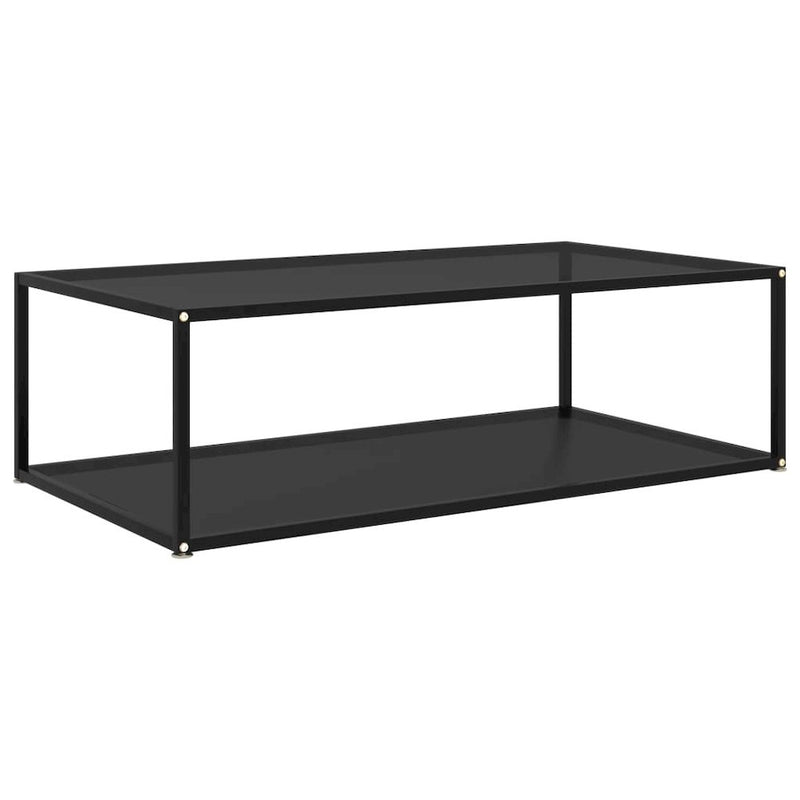 vidaXL Tea Table Black 47.2"x23.6"x13.8" Tempered Glass 2903