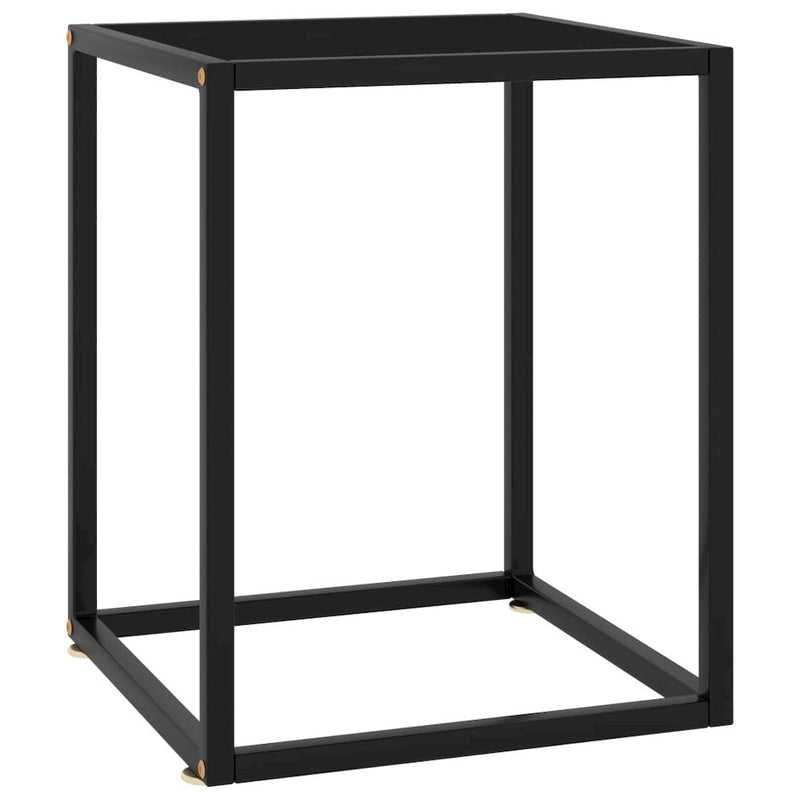 vidaXL Tea Table Black with Black Glass 15.7"x15.7"x19.7" 2908