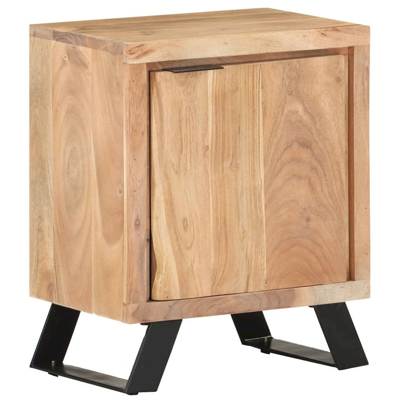 vidaXL Bedside Cabinet 15.7"x11.8"x19.7" Solid Acacia Wood with Live Edges 3519