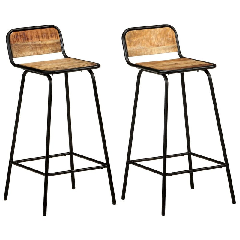 vidaXL Bar Chairs 2 pcs Solid Mango Wood