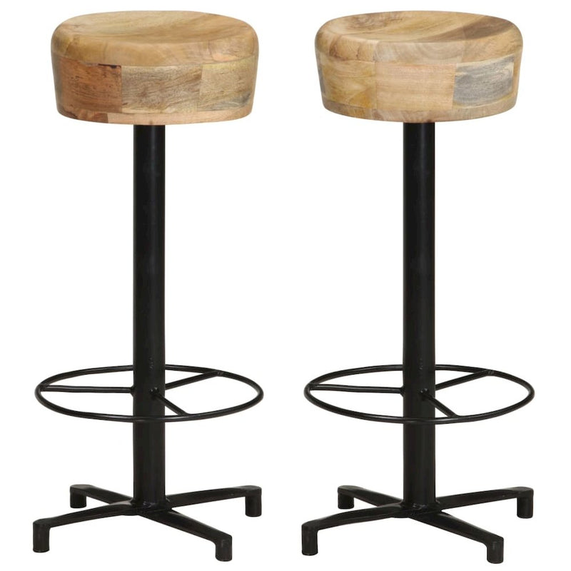 vidaXL Bar Stools 2 pcs 29.9" Solid Mango Wood, 321961