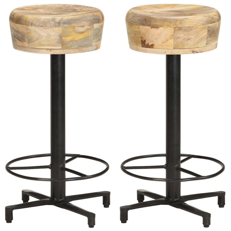 vidaXL Bar Stools 2 pcs 26" Solid Mango Wood, 321962