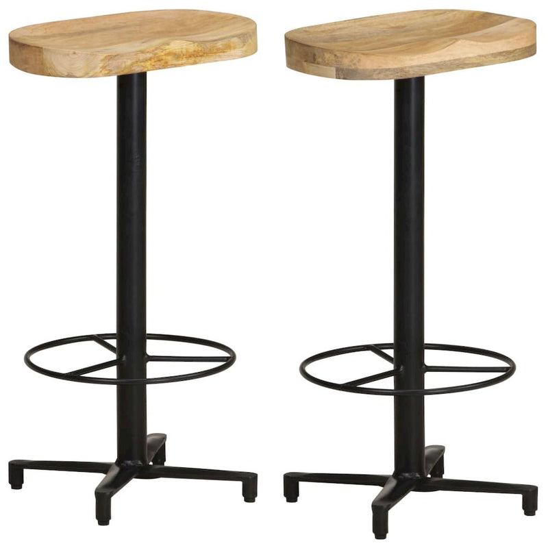 vidaXL Bar Stools 2 pcs 29.9" Solid Mango Wood, 321964