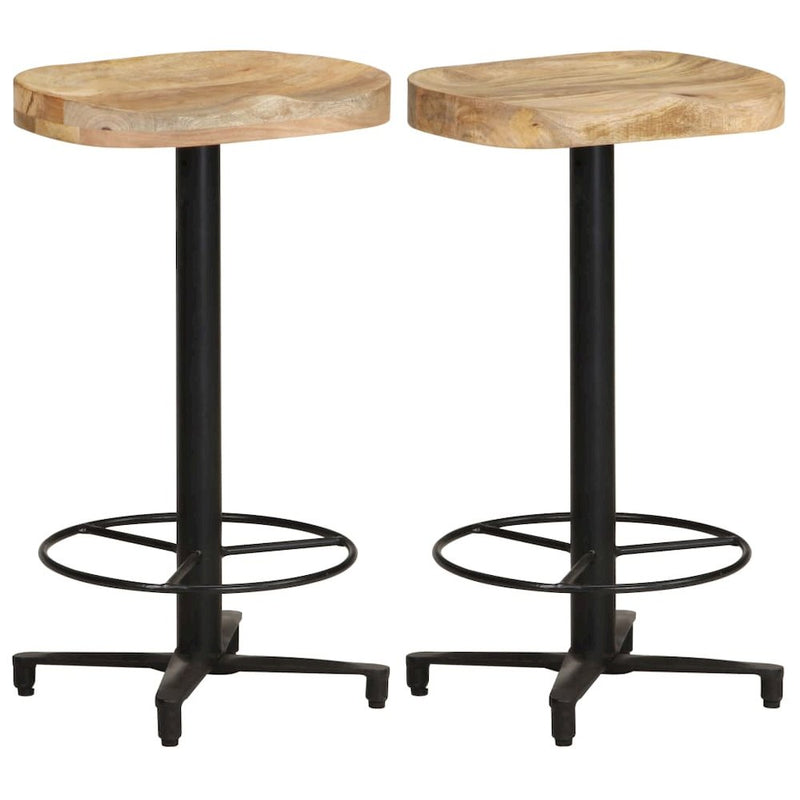 vidaXL Bar Stools 2 pcs 26" Solid Mango Wood, 321965