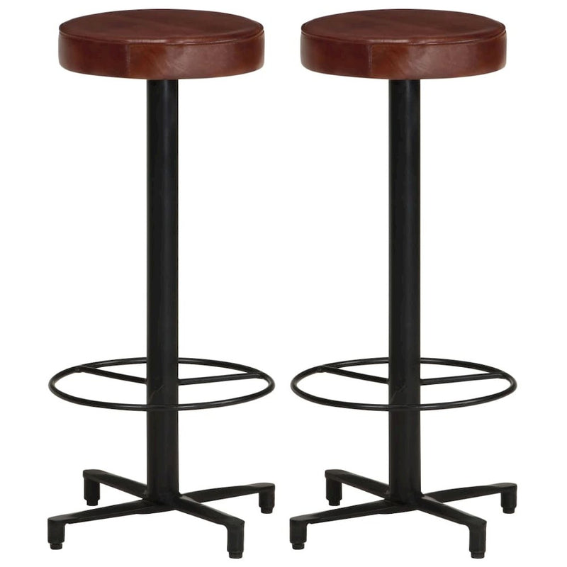 vidaXL Bar Stools 2 pcs 30" Real Leather