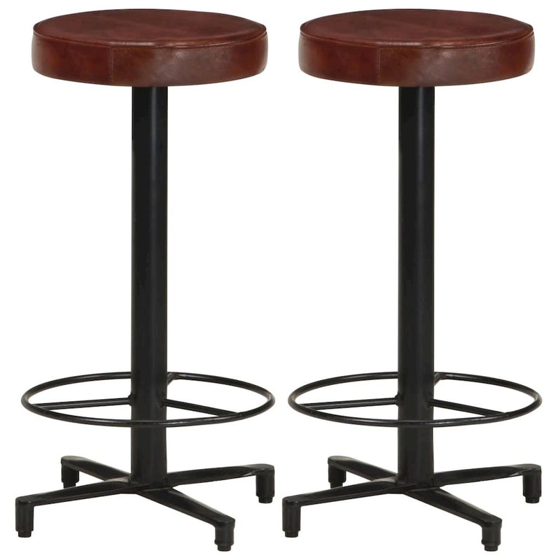 vidaXL Bar Stools 2 pcs 26" Real Leather