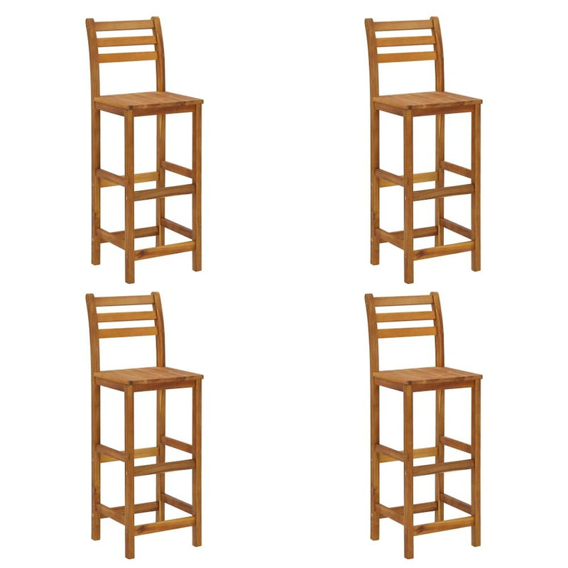 vidaXL Bar Stools 4 pcs Solid Acacia Wood, 310286