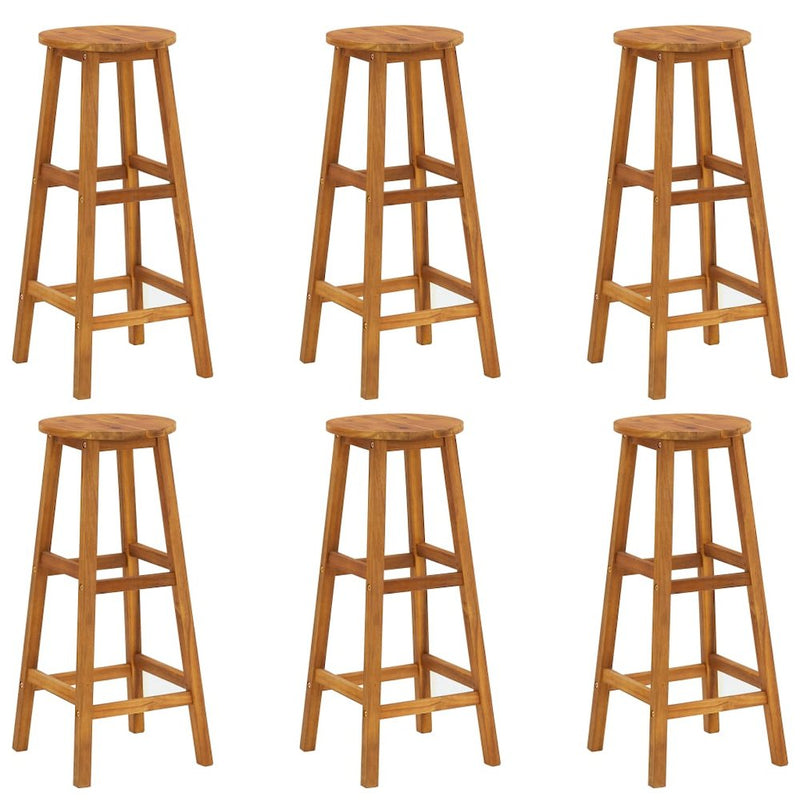 vidaXL Bar Stools 6 pcs Solid Acacia Wood, 310287