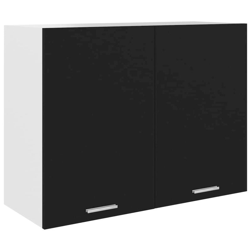 vidaXL Hanging Cabinet Black 31.5"x12.2"x23.6" Engineered Wood