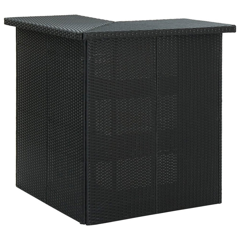 vidaXL Corner Bar Table Black 39.4"x19.7"x41.3" Poly Rattan, 313481