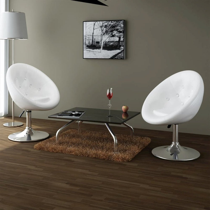 vidaXL Bar Stools 2 pcs White Faux Leather, 325691