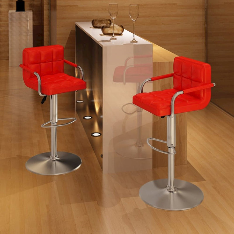 vidaXL Bar Stools 2 pcs Red Faux Leather, 325699