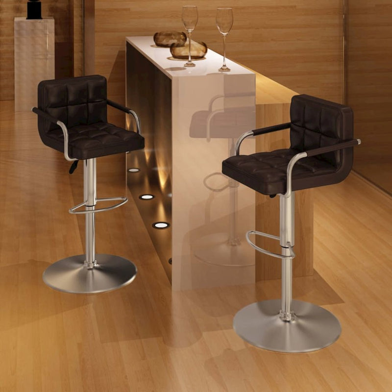 vidaXL Bar Stools 2 pcs Brown Faux Leather, 325700