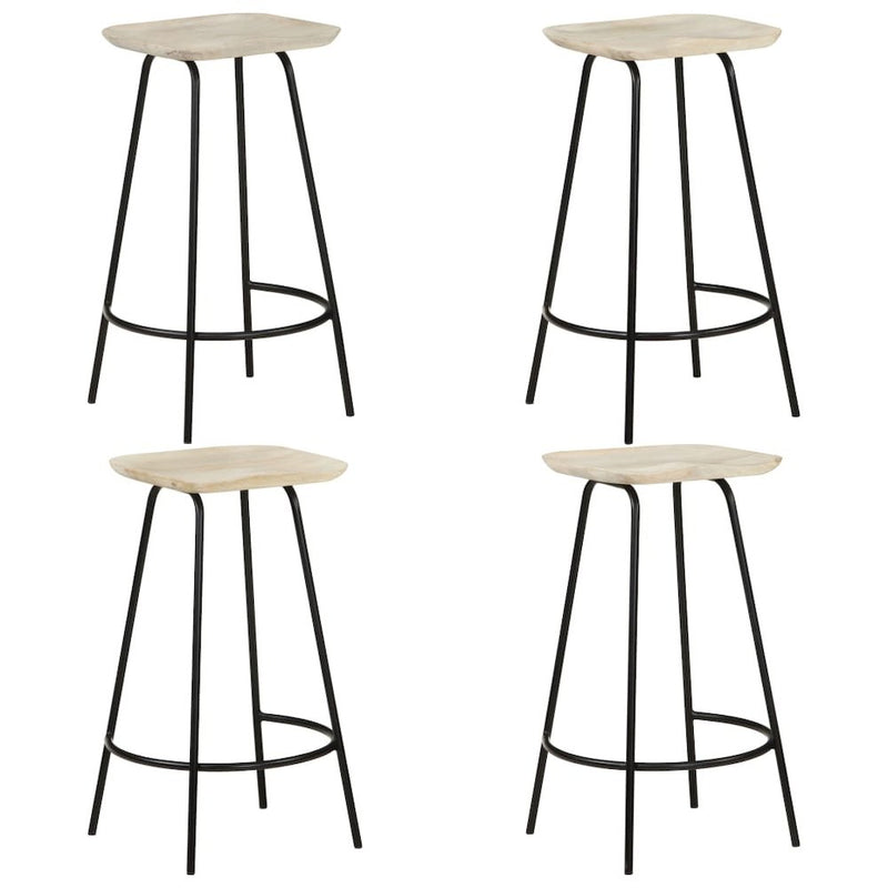 vidaXL Bar Stools 4 pcs Solid Mango Wood 0648