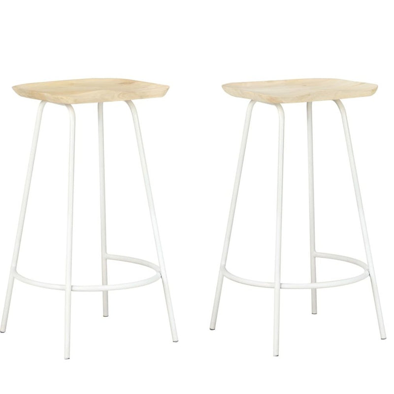 vidaXL Bar Stools 2 pcs Solid Mango Wood, 320649