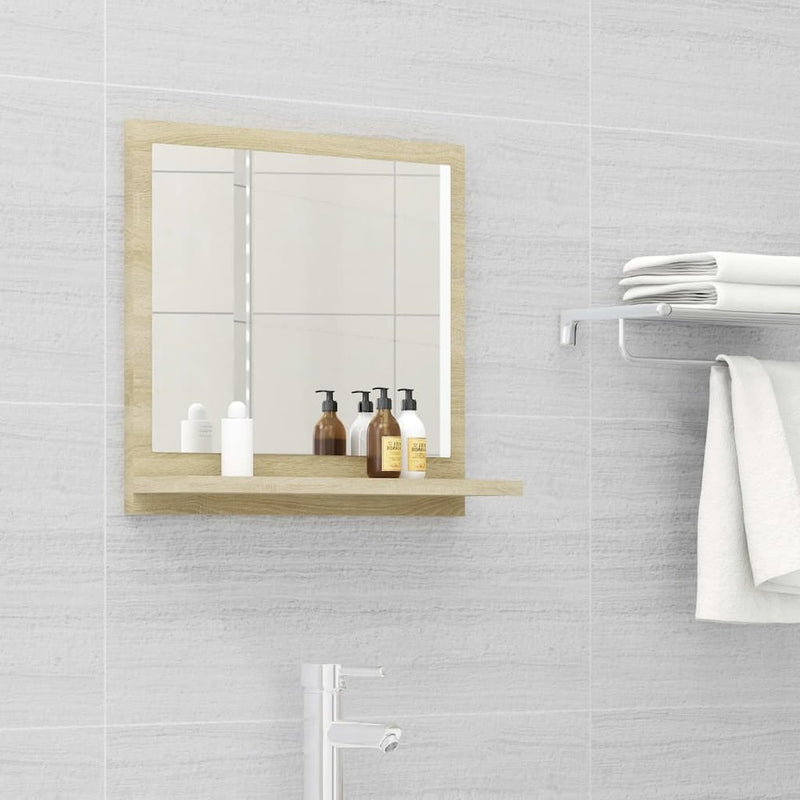 vidaXL Bathroom Mirror Sonoma Oak 15.7"x4.1"x14.6" Chipboard, 804556