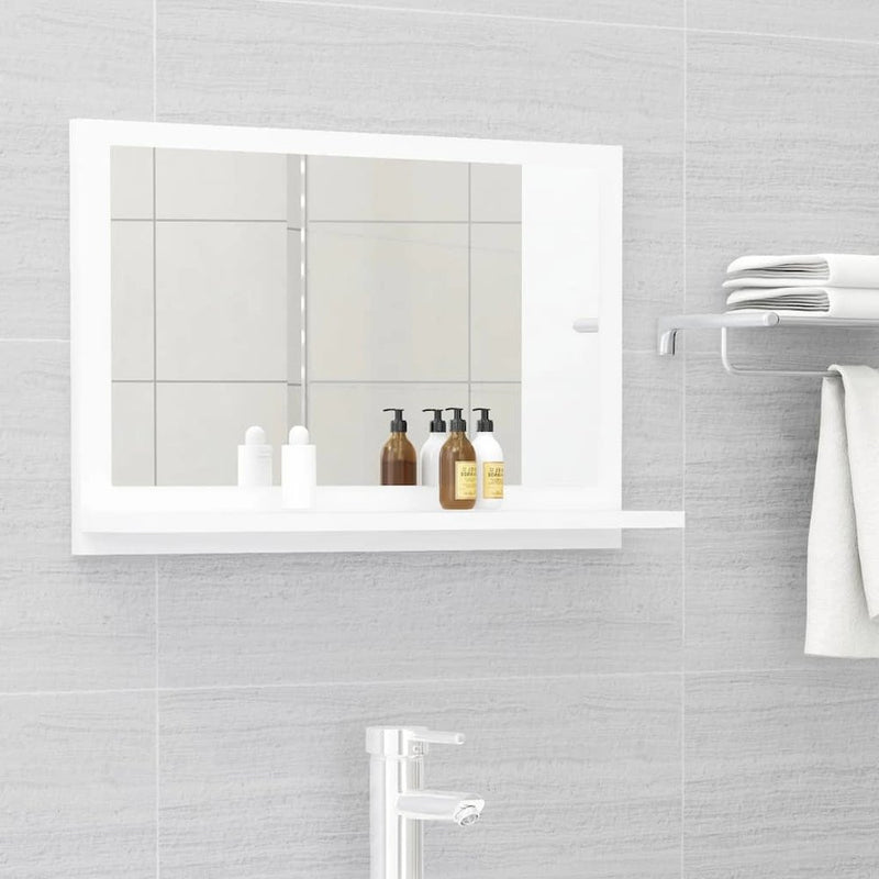 Bathroom Mirror White 23.6"x4.1"x14.6" Engineered Wood