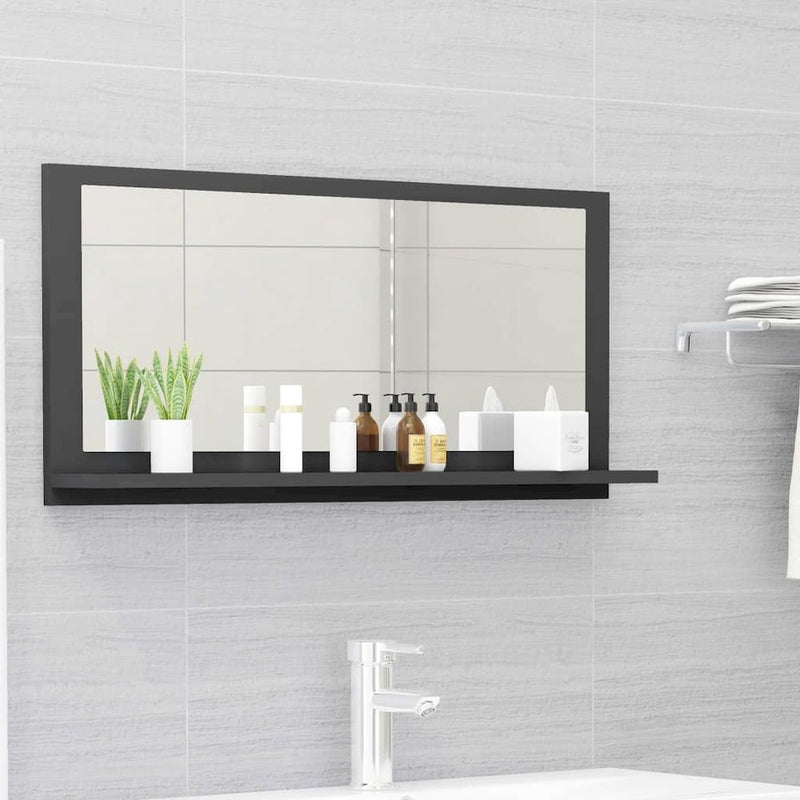 Bathroom Mirror Gray 31.5"x4.1"x14.6" Engineered Wood