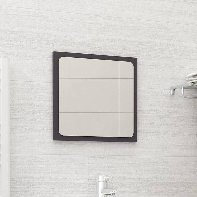 vidaXL Bathroom Mirror Gray 15.7"x0.6"x14.6" Chipboard, 804600