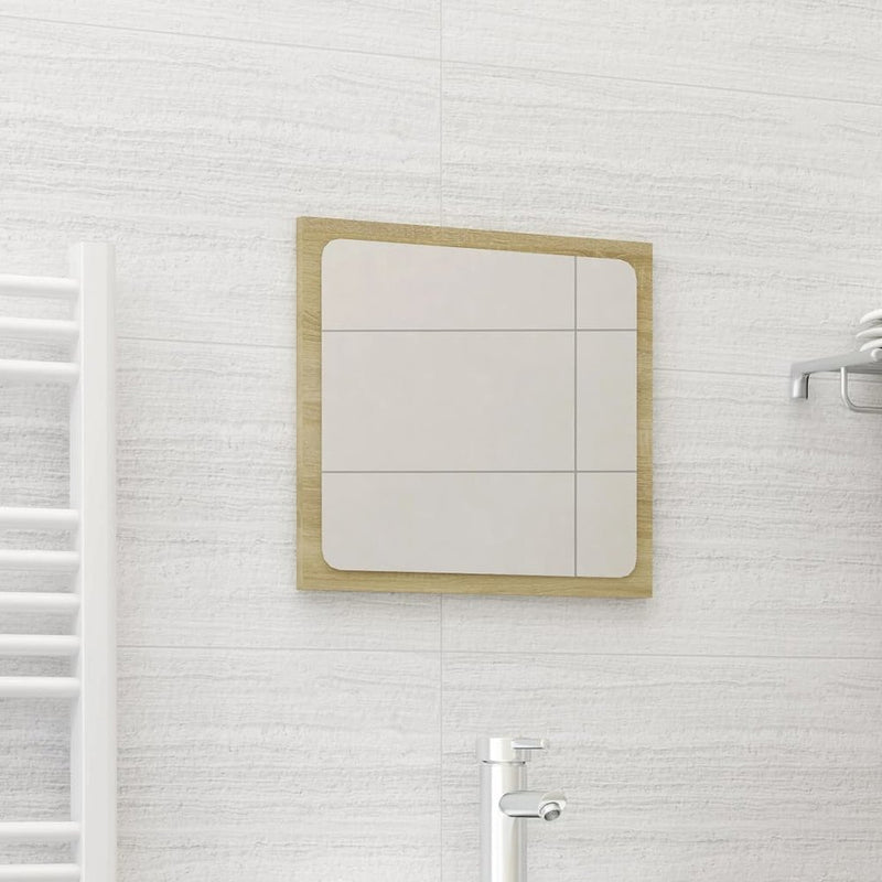 vidaXL Bathroom Mirror Sonoma Oak 15.7"x0.6"x14.6" Chipboard, 804601