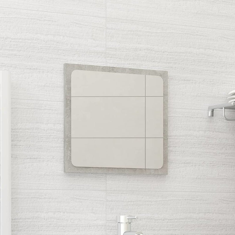 vidaXL Bathroom Mirror Concrete Gray 15.7"x0.6"x14.6" Chipboard, 804602