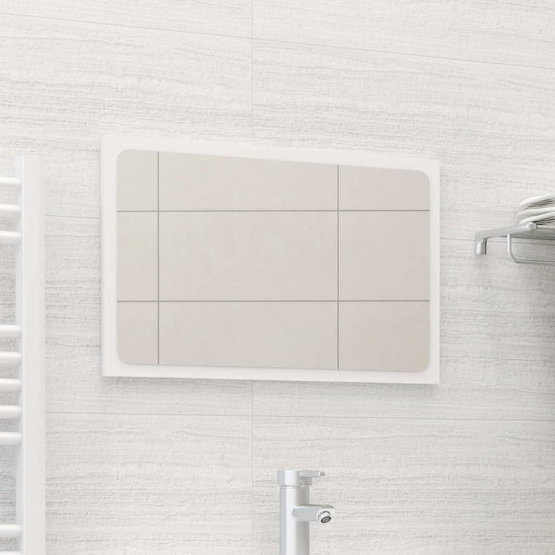 vidaXL Bathroom Mirror White 23.6"x0.6"x14.6" Chipboard, 804606