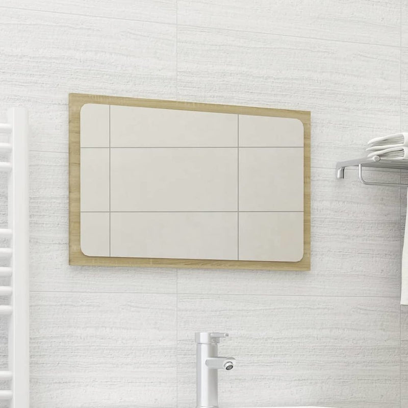 vidaXL Bathroom Mirror Sonoma Oak 23.6"x0.6"x14.6" Chipboard, 804609