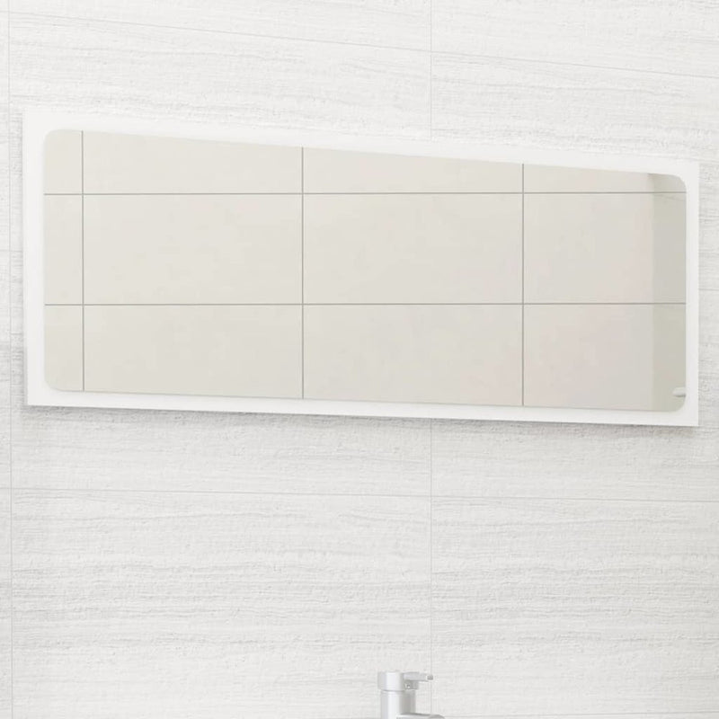 vidaXL Bathroom Mirror White 35.4"x0.6"x14.6" Chipboard, 804622