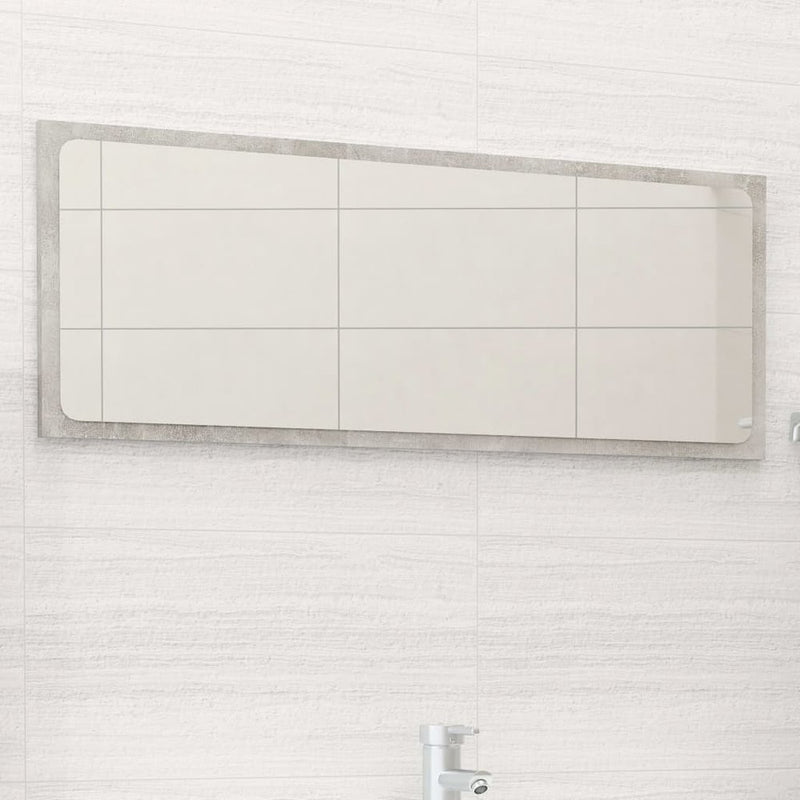 vidaXL Bathroom Mirror Concrete Gray 35.4"x0.6"x14.6" Chipboard, 804626