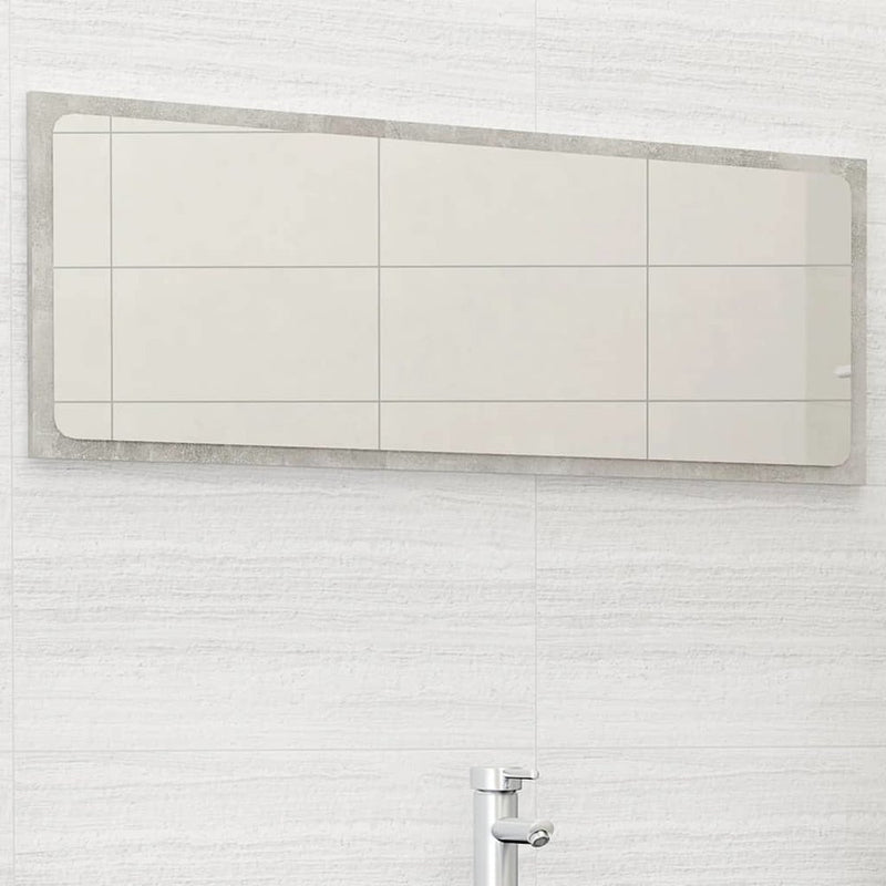 vidaXL Bathroom Mirror Concrete Gray 39.4"x0.6"x14.6" Chipboard, 804634