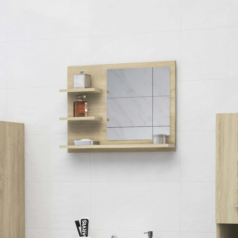 Bathroom Mirror Sonoma Oak 23.6"x4.1"x17.7" Engineered Wood