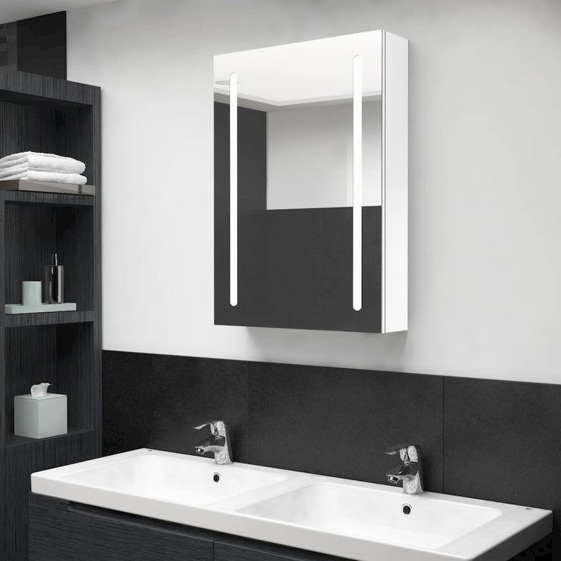 LED Bathroom Mirror Cabinet Shining White 19.7"x5.1"x27.6"